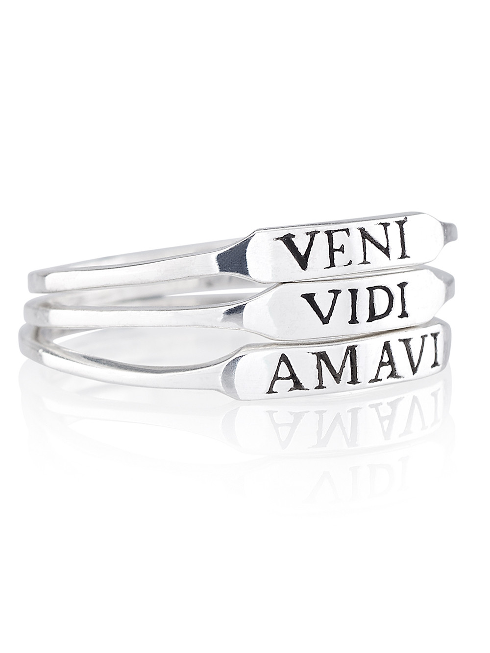 Dixi rings sterling silver veni vidi amavi