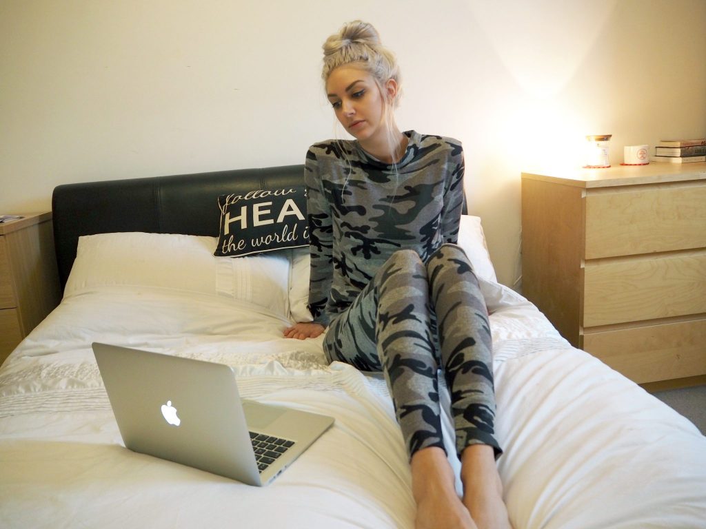 Missy Empire Khaki Camo Print Loungewear Co-ord Set | Laura Kate Lucas - fashion beauty and lifestyle