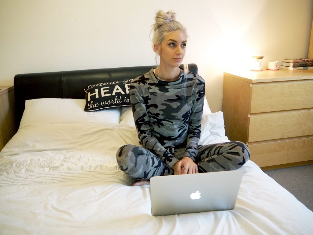 Missy Empire Khaki Camo Print Loungewear Co-ord Set | Laura Kate Lucas - fashion beauty and lifestyle