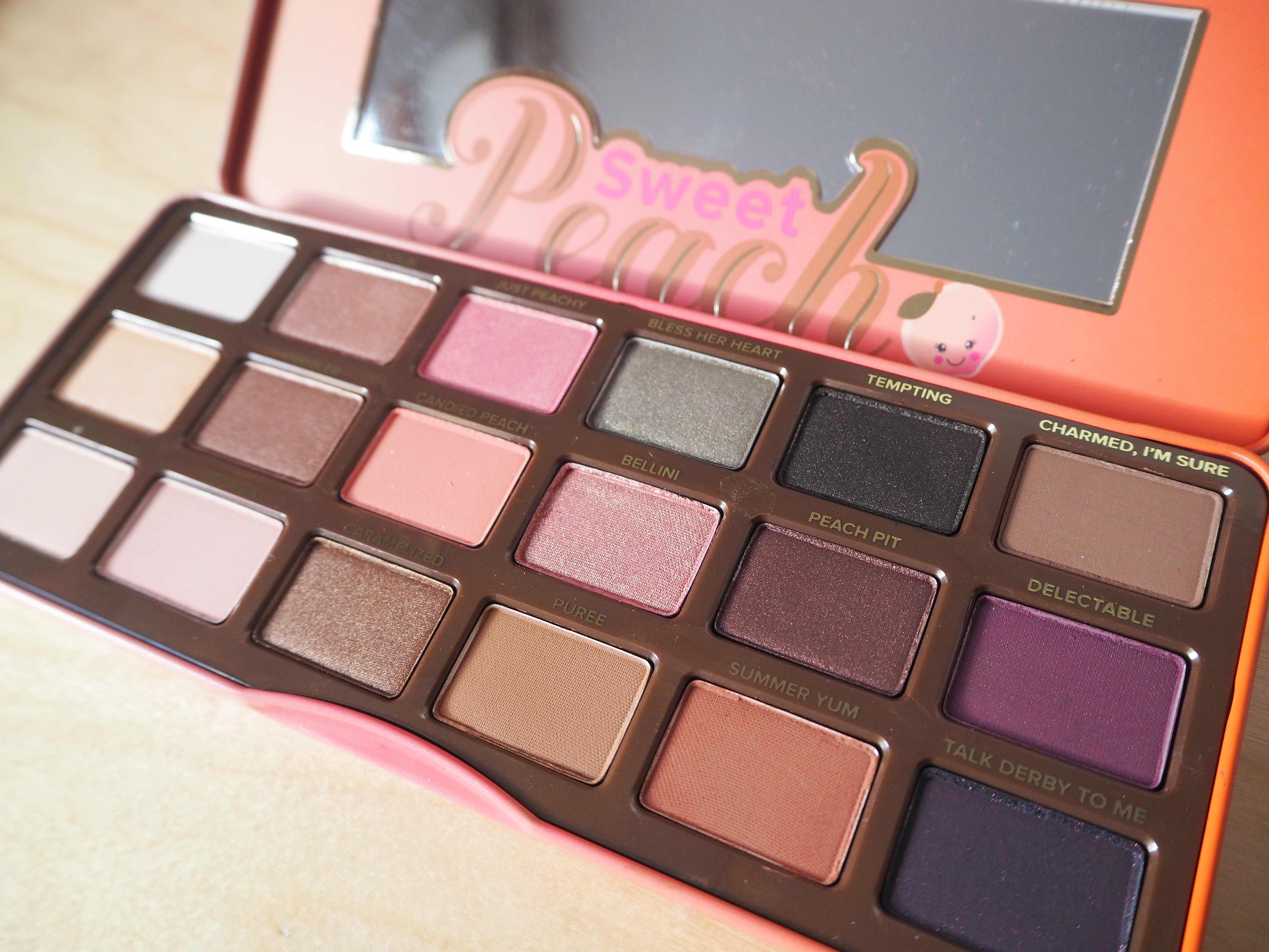 Too Faced Sweet Peach Palette Swatches and Review