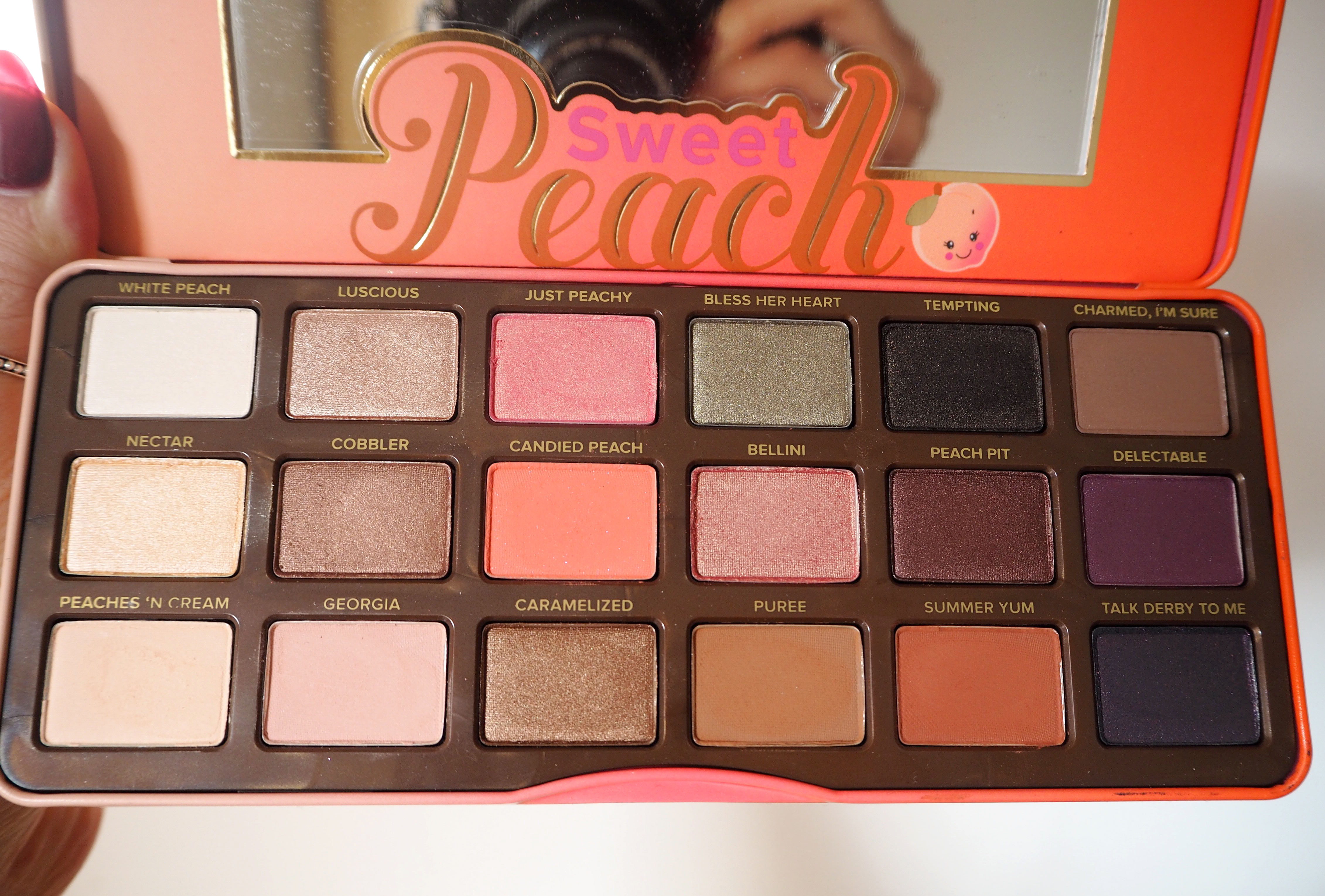 Too Faced Sweet Peach Palette Swatches and Review