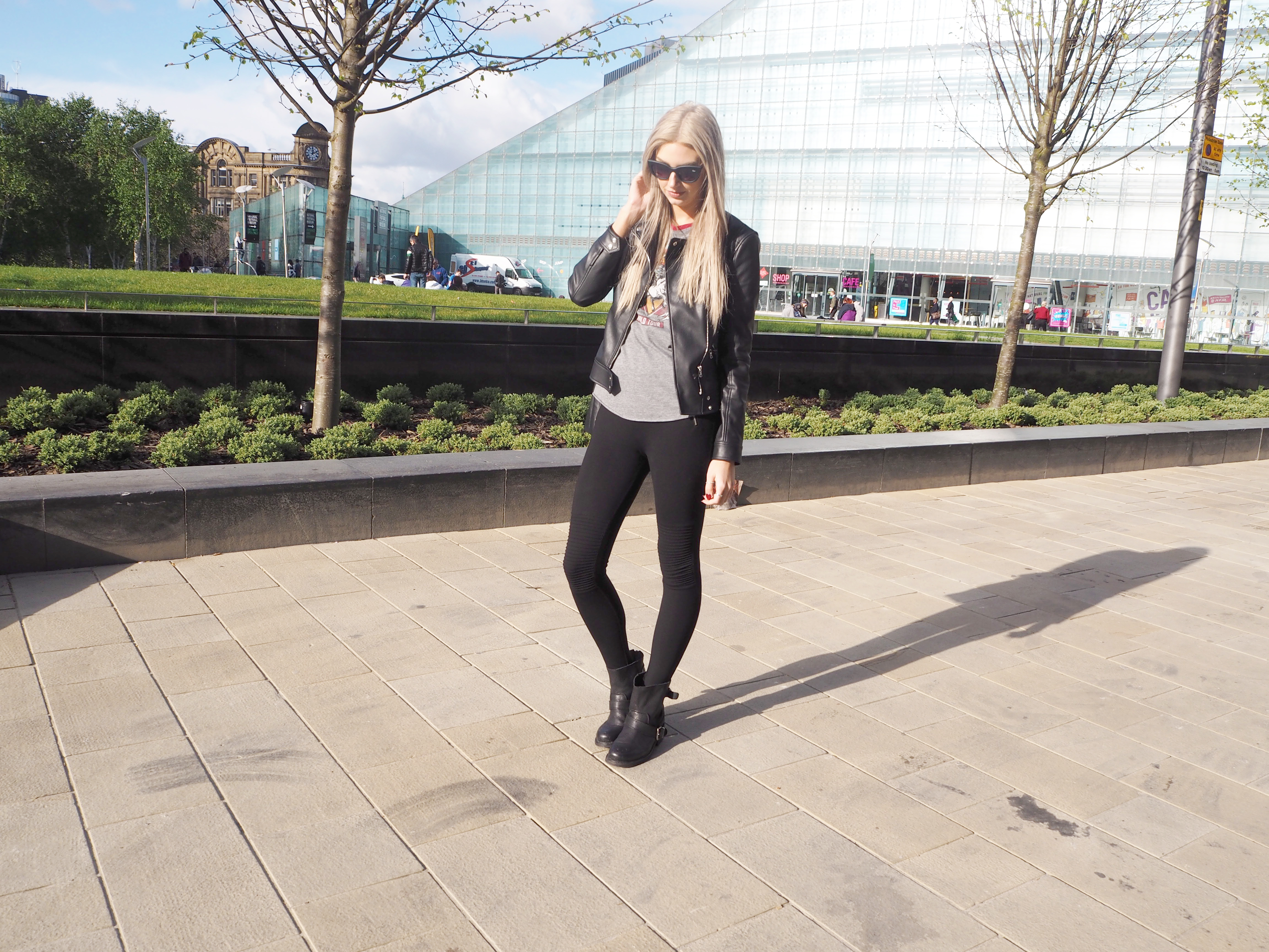 Fashion lookbook - Zara leather biker jacket