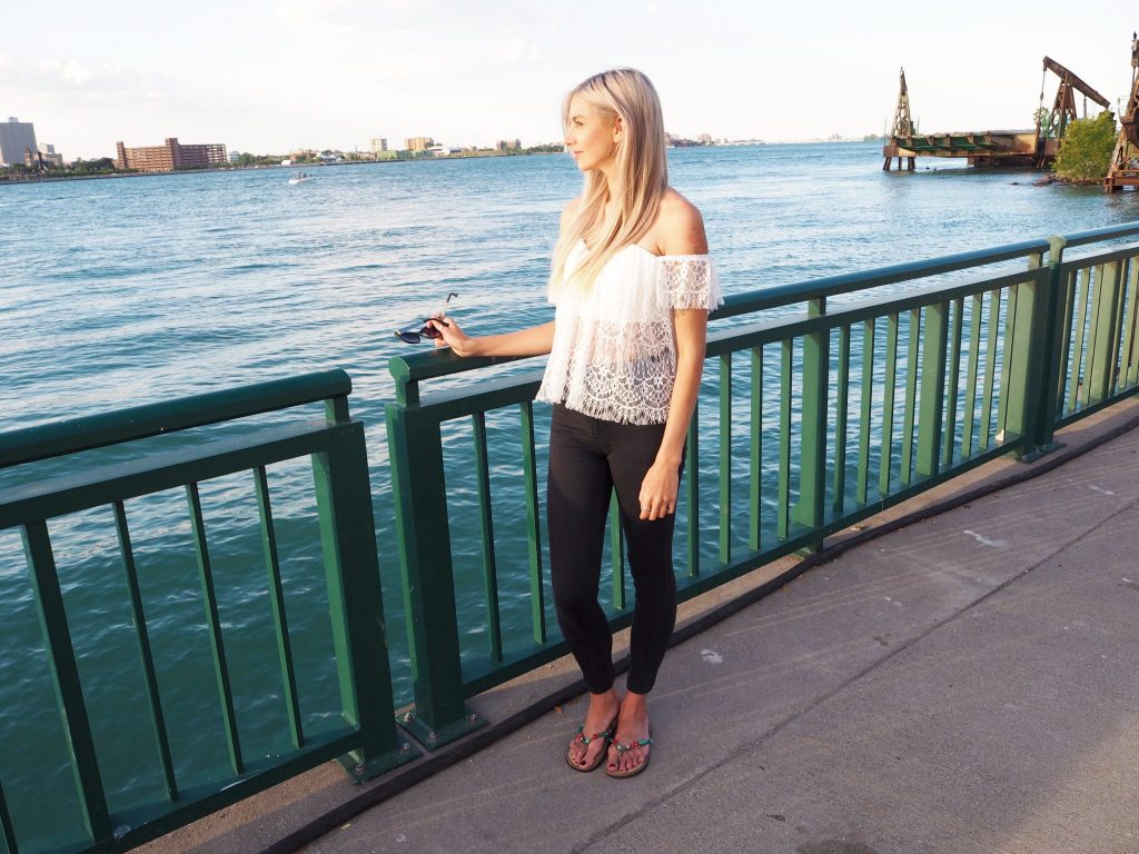 Manchester based lifestyle blogger laura kate lucas - outfit post featuring boohoo lace bardot top