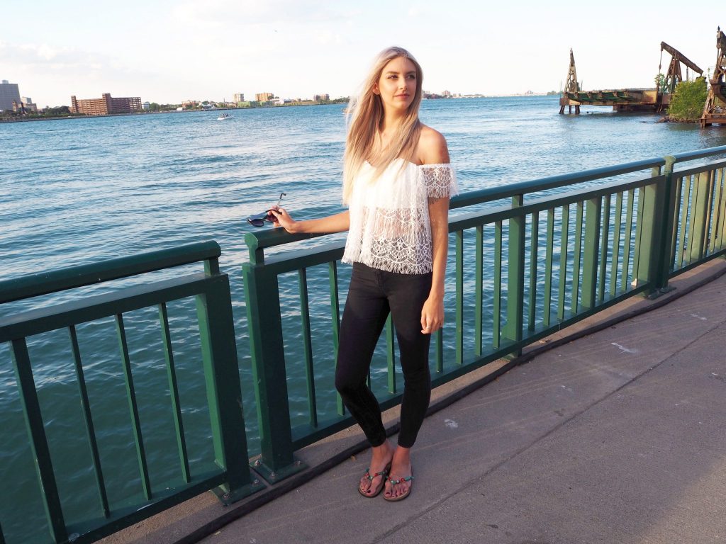 Manchester based lifestyle blogger laura kate lucas - outfit post featuring boohoo lace bardot top