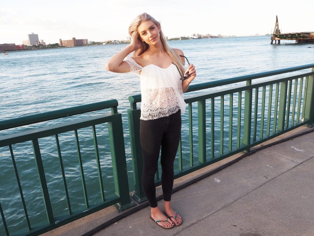 Manchester based lifestyle blogger laura kate lucas - outfit post featuring boohoo lace bardot top