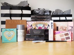 Sephora makeup and beauty haul - Anastasia Beverly Hills , benefit, kat von d, too faced, taste, buxom, becca, jose maran