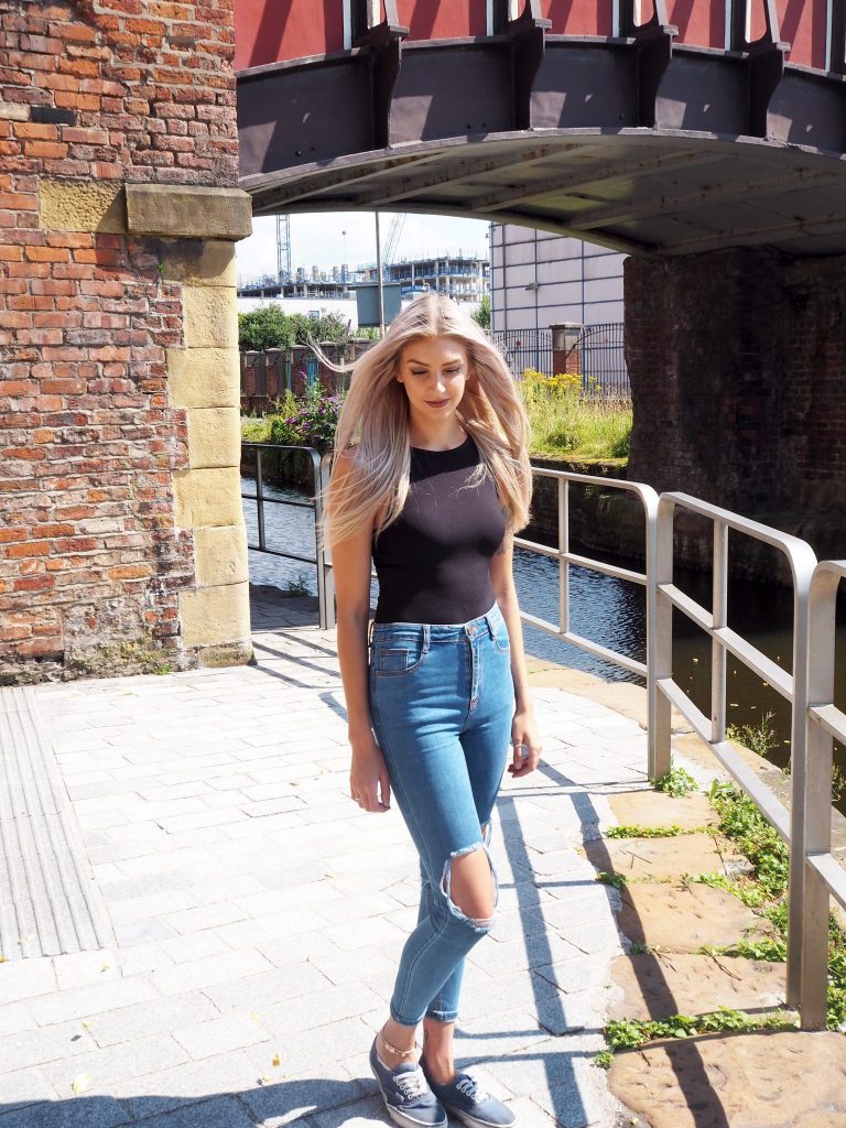 Manchester fashion blogger outfit post - Lasula Jeans and Topshop Bodysuit