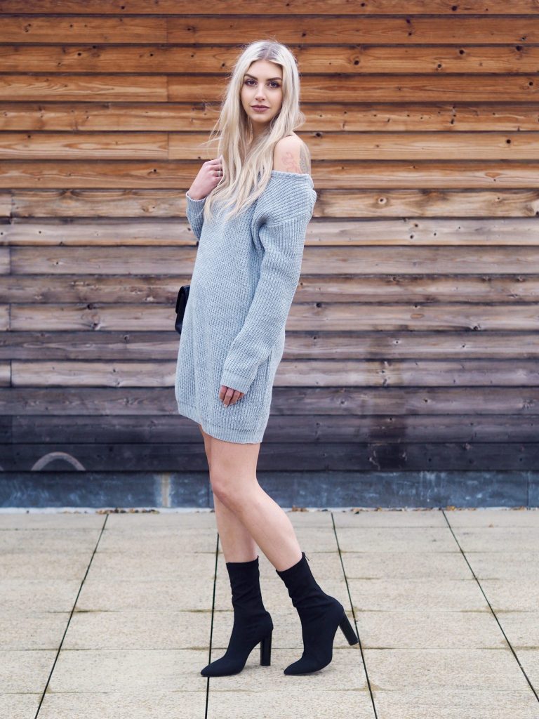 Laura Kate Lucas - Manchester based Fashion and Lifestyle Blogger | Outfit Blog Post featuring Misguided Jumper Dress, Public Desire Boots, Chanel Classic Flap