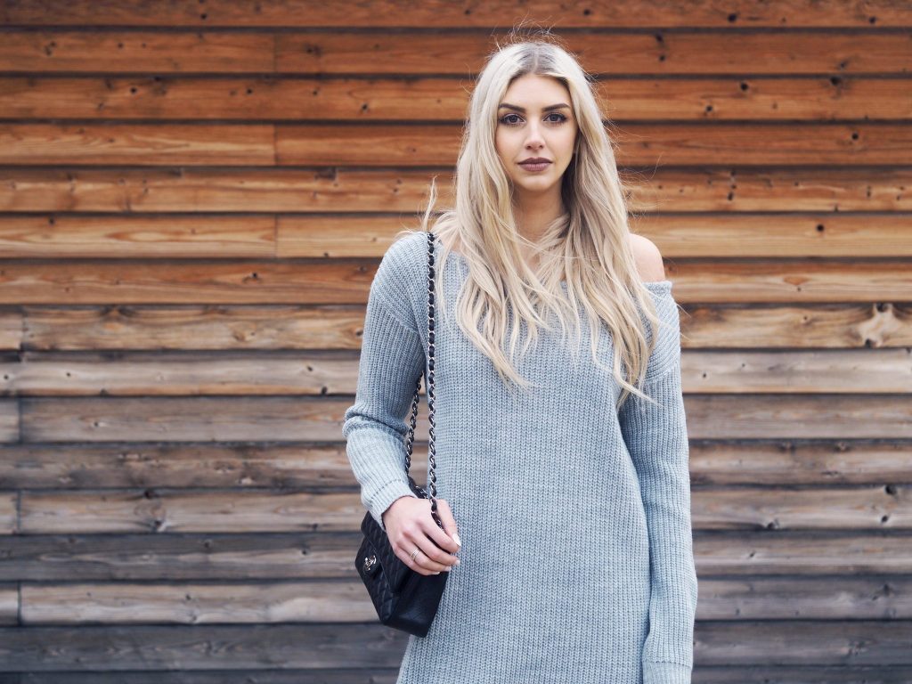 Laura Kate Lucas - Manchester based Fashion and Lifestyle Blogger | Outfit Blog Post featuring Misguided Jumper Dress, Public Desire Boots, Chanel Classic Flap