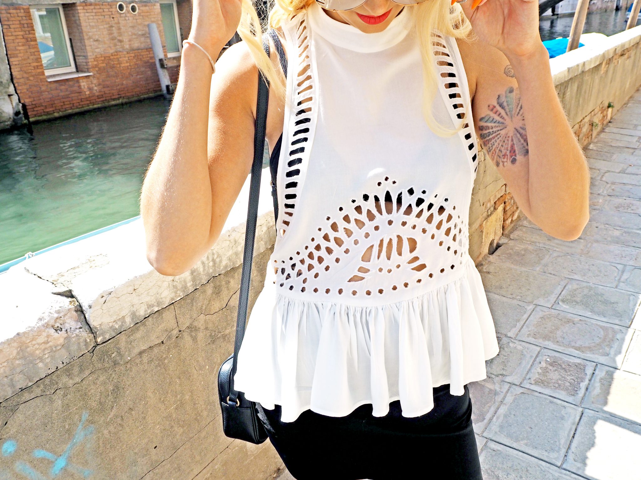 Laura Kate Lucas - Manchester Fashion, Travel and Lifestyle Blogger | Venice Outfit White Detail Top