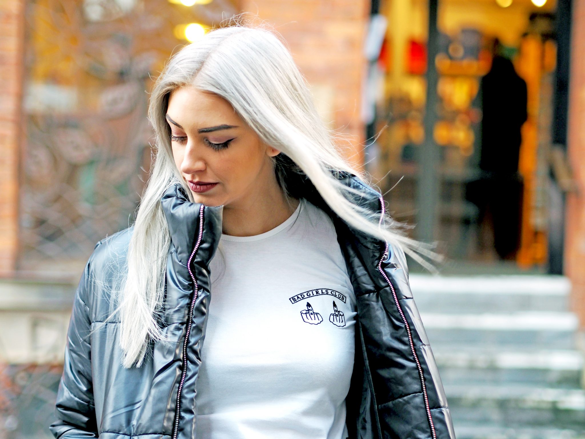 Laura Kate Lucas - Manchester Fashion, Lifestyle and Beauty Blogger | Lasula Outfit - Bad Girls Club Tee, Boots and Cropped Puffer Jacket