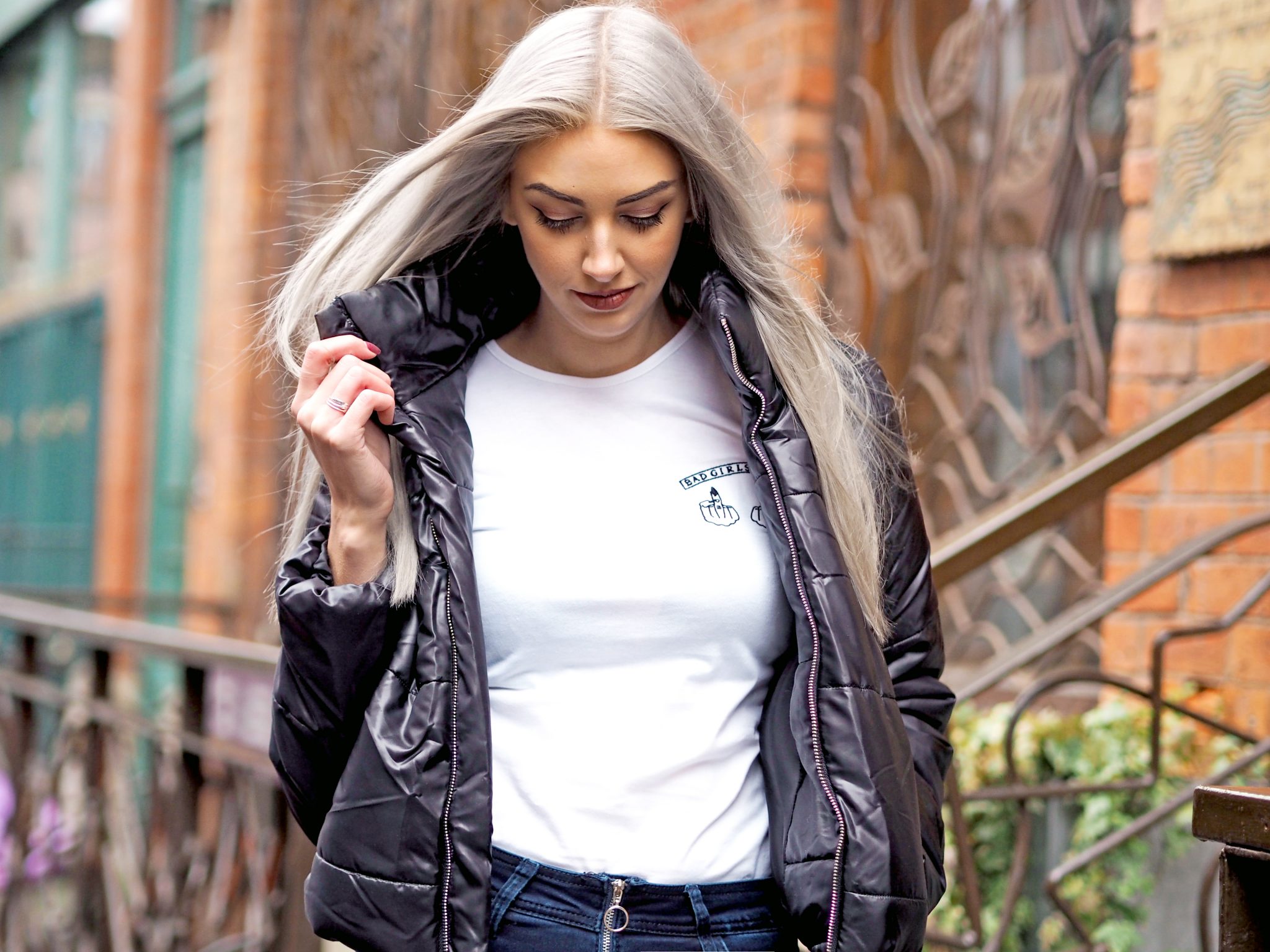 Laura Kate Lucas - Manchester Fashion, Lifestyle and Beauty Blogger | Lasula Outfit - Bad Girls Club Tee, Boots and Cropped Puffer Jacket