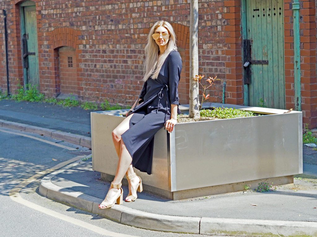 Laura Kate Lucas - Manchester Fashion, Lifestyle and Travel Blogger | She Is Rebel Black Wrap Dress Outfit