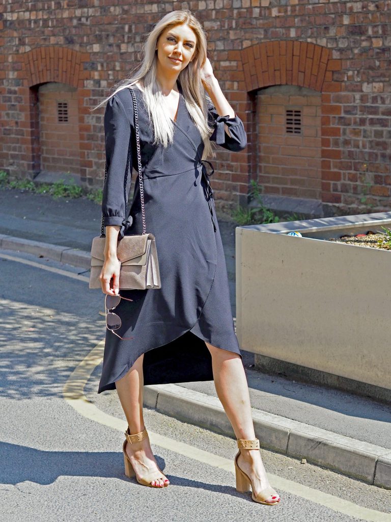 Laura Kate Lucas - Manchester Fashion, Lifestyle and Travel Blogger | She Is Rebel Black Wrap Dress Outfit