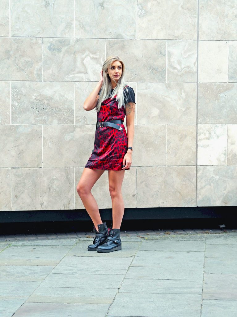 Styling Dresses for Winter with Boohoo Satin Cowl Mini Dress Laura Kate Lucas