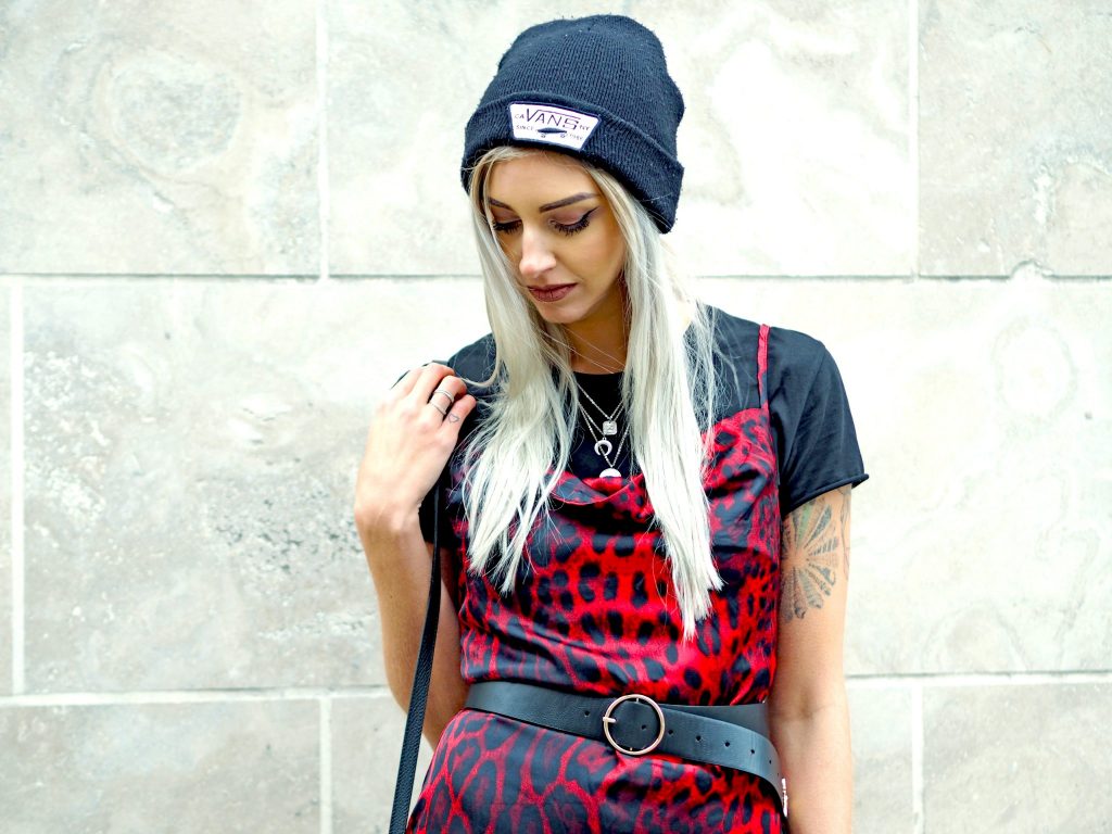 Laura Kate Lucas - Manchester Fashion, Travel and Lifestyle Blogger | Styling Dresses for Winter with Boohoo - Red Leopard Print Cowl Neck Slip Dress