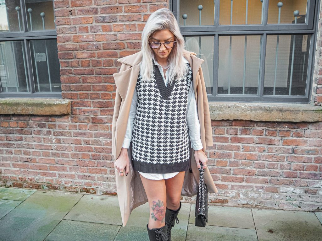 Laura Kate Lucas - Manchester Fashion and Lifestyle Blogger | Femme Luxe Houndstooth Knitted Tank Top