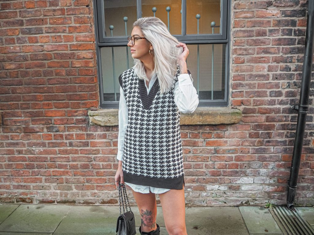 Laura Kate Lucas - Manchester Fashion and Lifestyle Blogger | Femme Luxe Houndstooth Knitted Tank Top