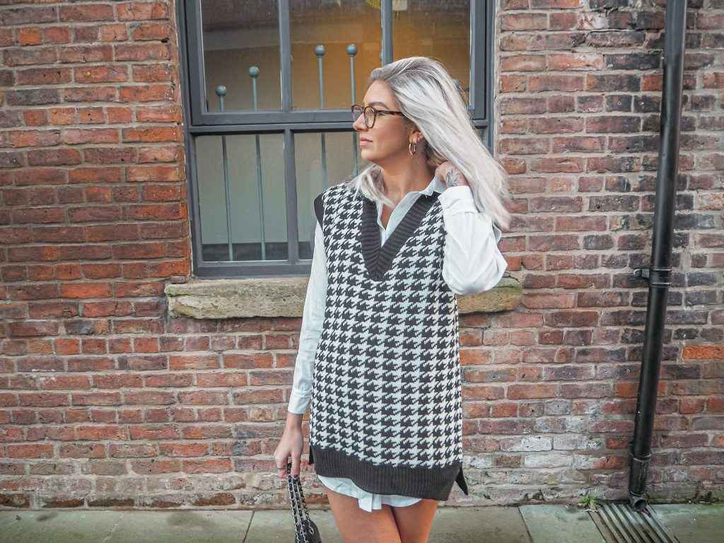 Laura Kate Lucas - Manchester Fashion and Lifestyle Blogger | Femme Luxe Houndstooth Knitted Tank Top