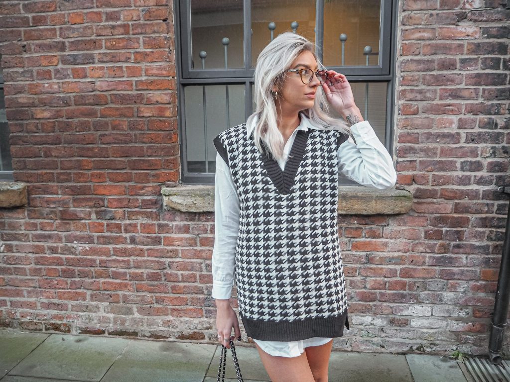 Laura Kate Lucas - Manchester Fashion and Lifestyle Blogger | Femme Luxe Houndstooth Knitted Tank Top