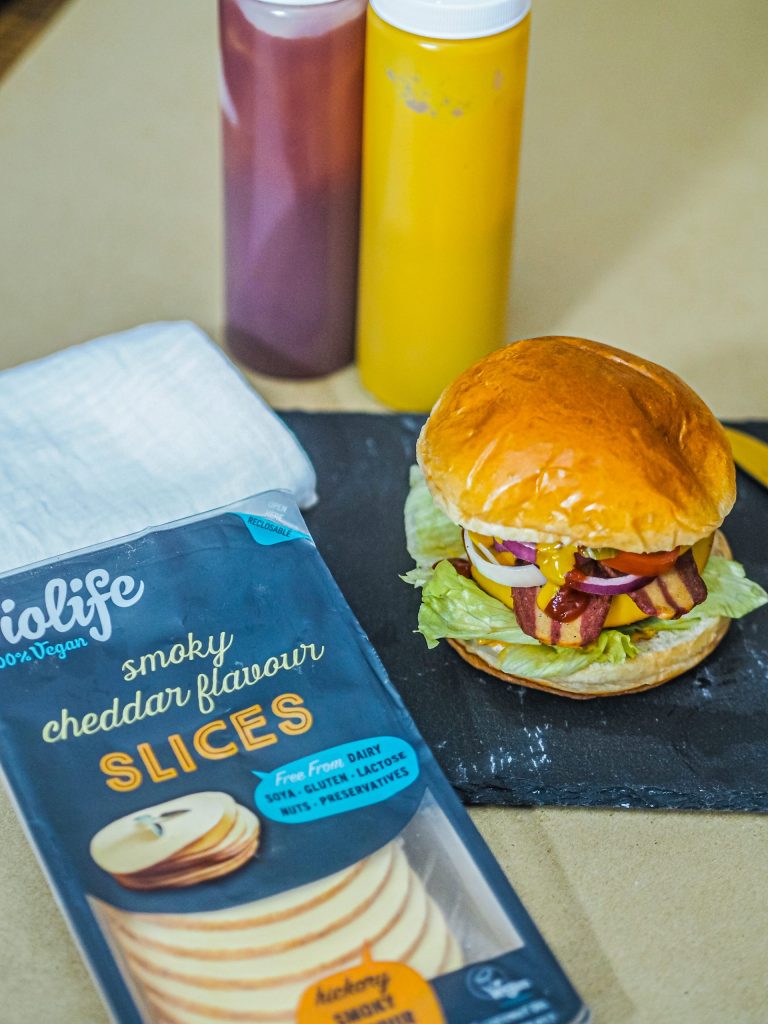 Laura Kate Lucas - Manchester Food, Lifestyle and Travel Blogger | Vegan Bacon Cheeseburger Recipe with Violife Smoky Cheddar