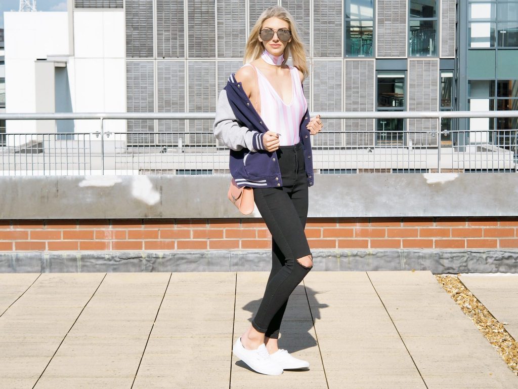 Laura Kate Lucas - Manchester fashioned Lifestyle Blogger | To Save Outfit Post - Candy Stripes Bodysuit and Ripped Jeans