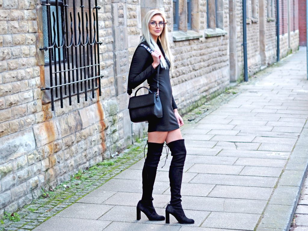 Laura Kate Lucas - Manchester Fashion, Lifestyle and Travel Blog| NA-KD Fashion Black Mini Dress and Bag Outfit