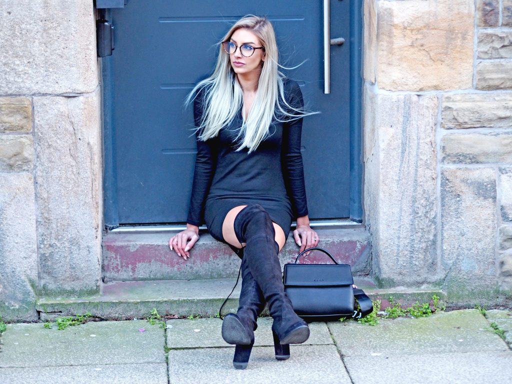 Laura Kate Lucas - Manchester Fashion, Lifestyle and Travel Blog| NA-KD Fashion Black Mini Dress and Bag Outfit