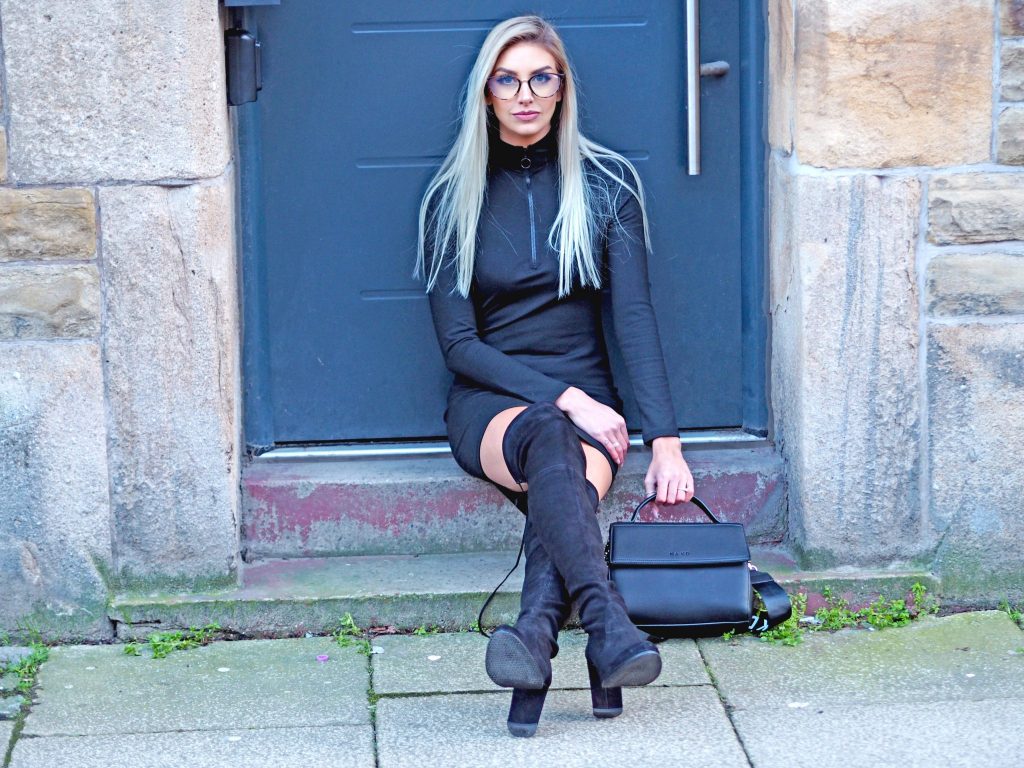 Laura Kate Lucas - Manchester Fashion, Lifestyle and Travel Blog| NA-KD Fashion Black Mini Dress and Bag Outfit